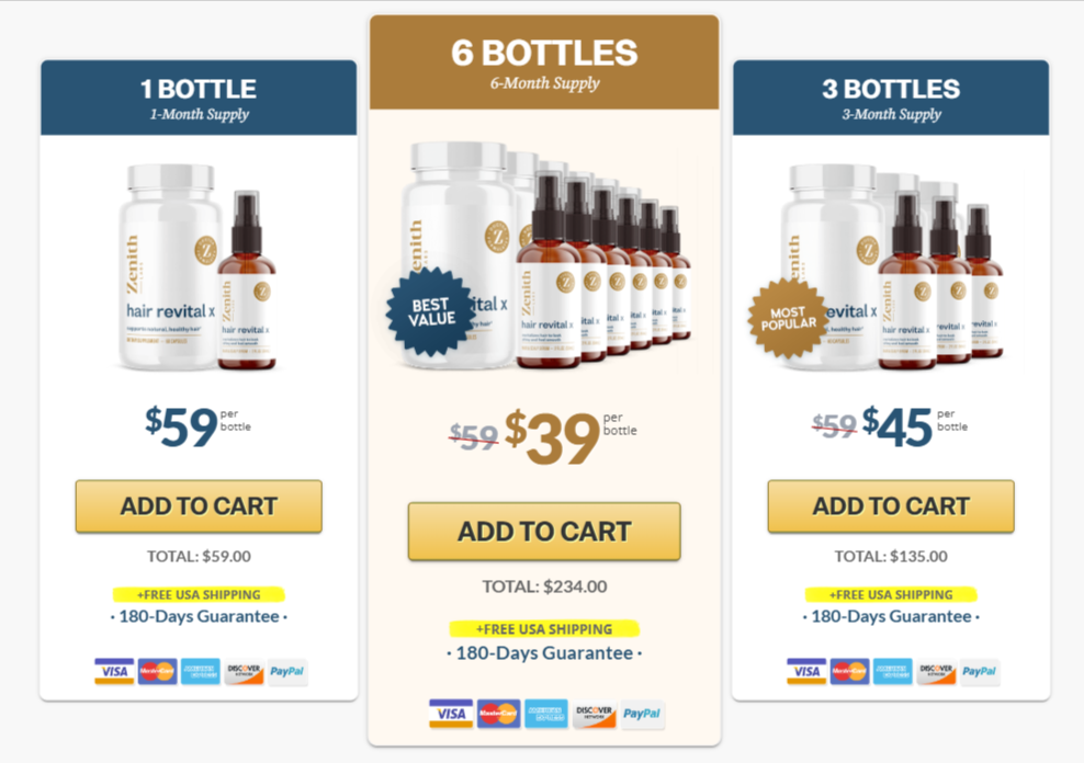 Hair Revital pricing