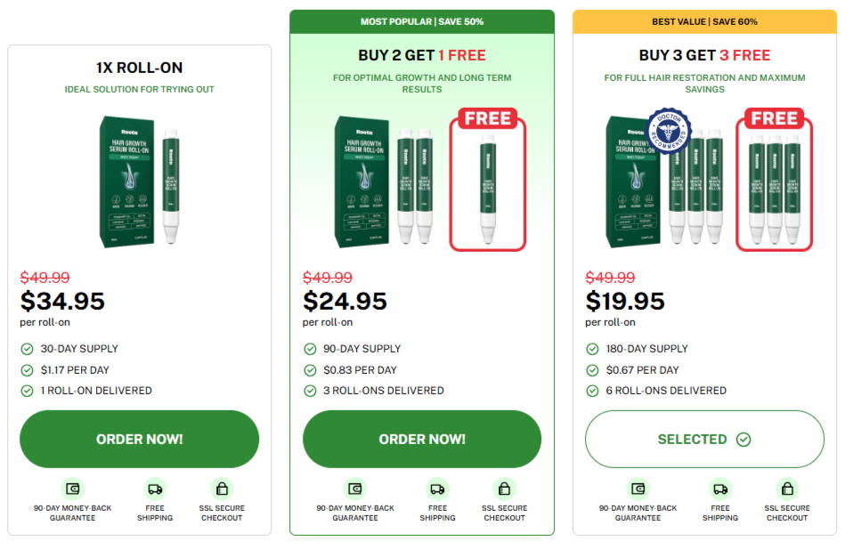 Roota Hair Growth Serum Pricing