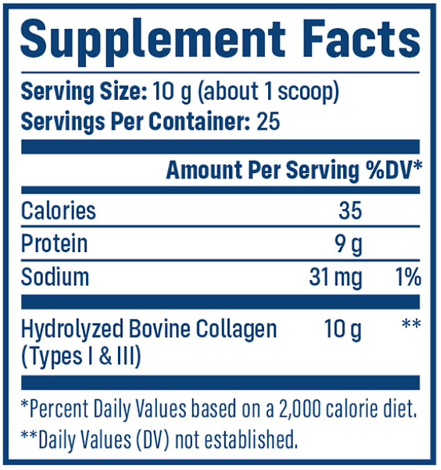 Nativepath Collagen Peptides supplement facts