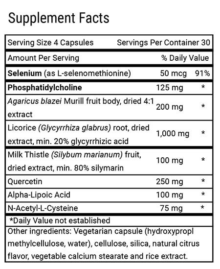 Advanced Liver Support supplement-facts