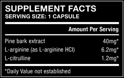 Nitric Drive Supplement Facts