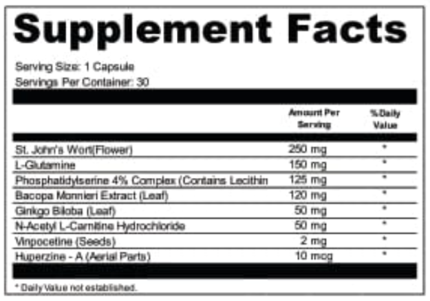 SharpEar Supplement Facts