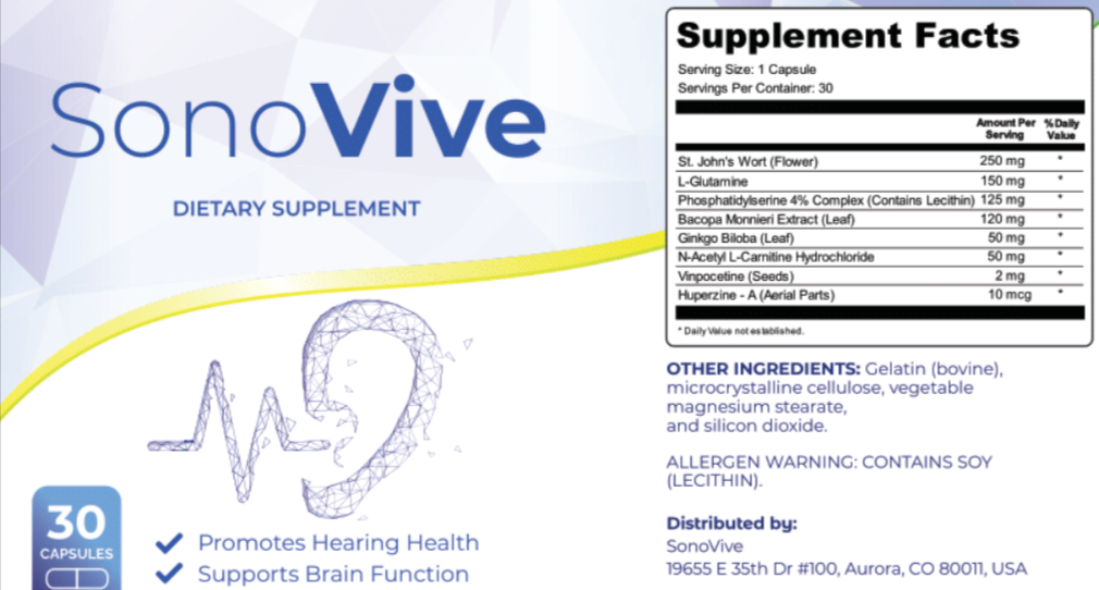 Sonovive supplement facts